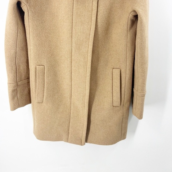 ✅ J. Crew Factory City Coat Heather Acorn Size 00 Wool Blend - Picture 6 of 11